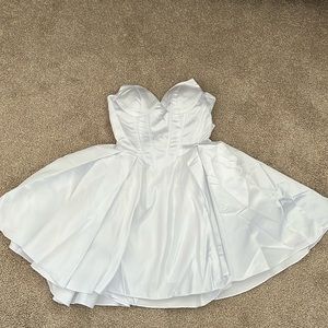 Sleeveless, short corset dress, WHITE